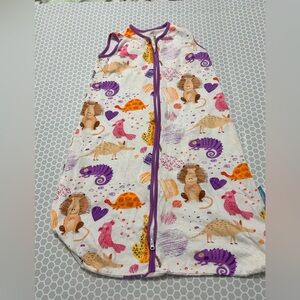 Tilly U Purple,Pink & Orange Animal Theme Sleep Sack Full Zip Sleeveless

Size M